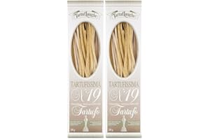 TartufLanghe Tartufissima N°19 Tagliatelle Pasta With Black Truffle – Authentic Imported Italian Wide Egg Noodles, Egg Pasta for Truffle Dishes, Gourmet Specialty From Italy - 8.81 OZ (Pack of 2)