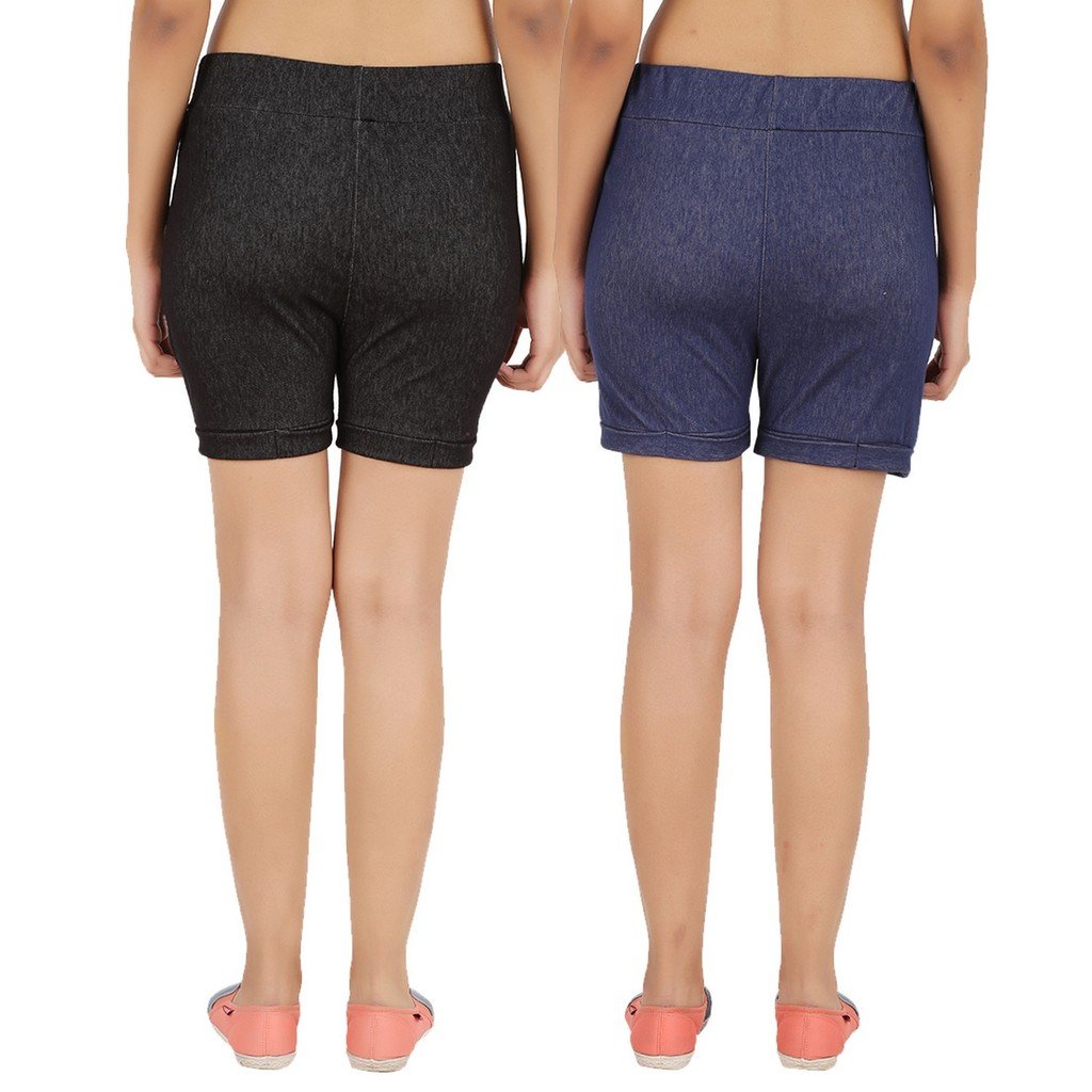 black jegging shorts