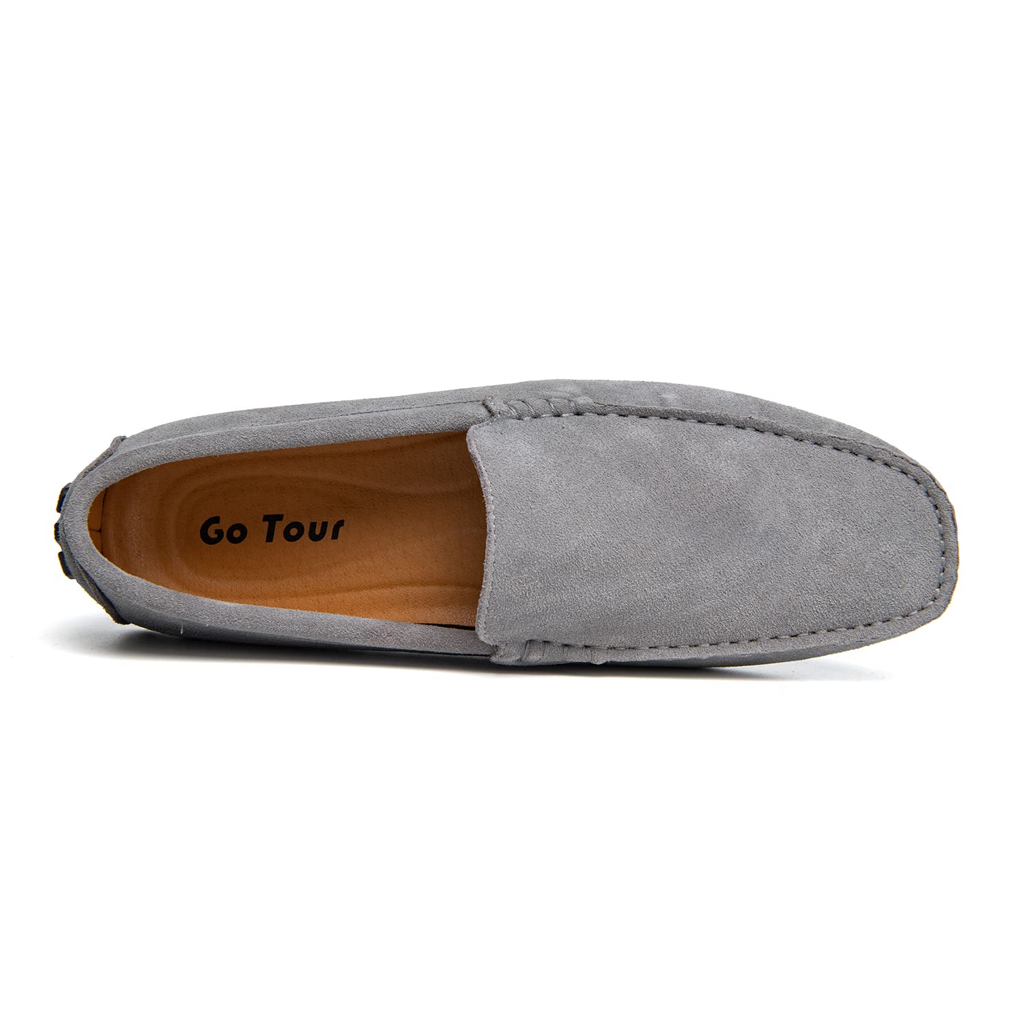 Go Tour Mens Handmade Suede Leather Casual Loafers Shoes