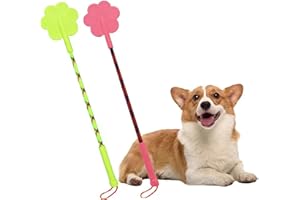 Rexnoz 2 Pcs Dog Training Stick, Durable Silicone Dog Training Whip with Non-Slip Grip, Outdoor and Indoor Training Dog Tools, Puppy Training Whip Exercise Accessory (Pink+ Green)