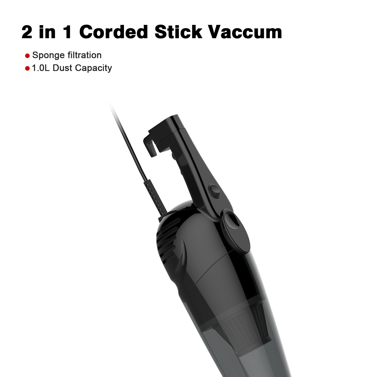 SOWTECH 600W 2 in 1 Corded Upright Lightweight Stick Vacuum and Handheld Vacuum 691046174581 eBay