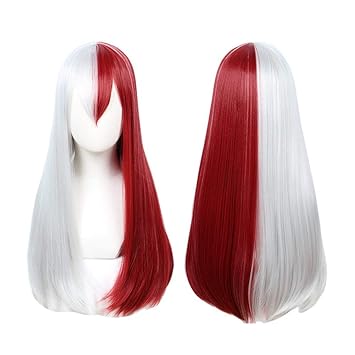 Sdiilan Half Red And Sliver Wig Halloween Costume Cosplay Wig My