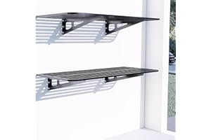 ZOFFYFABRIZIO 2-Pack 2x4ft Garage Wall Shelving, 2 Shelf Total 8 ft(L) Garage Wall Storage, Heavy-Duty Storage Shelves, Perfect for Holding Storage Bins, Boxes, Sporting Goods, Tools, and More. Space-Saving