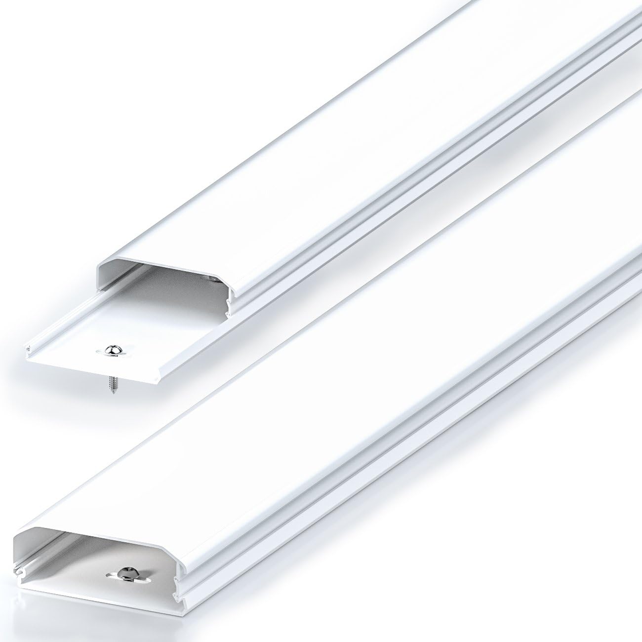 deleyCON Canaleta Universal para Colocar Cables y Líneas PVC de Primera Longitud de 100cm Ancho de 6cm Altura de 2cm - Blanco
