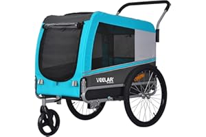 Veelar Sports Pet Bike Trailer & Stroller for Small,Medium or Large Dogs, Bicycle Stroller for Dogs Up to 66 lbs