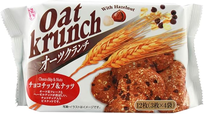 Amazon ハッピーポケット オーツクランチ チョコチップ ナッツ 3枚 4p 12枚 12袋 ハッピーポケット ビスケット クッキー 通販