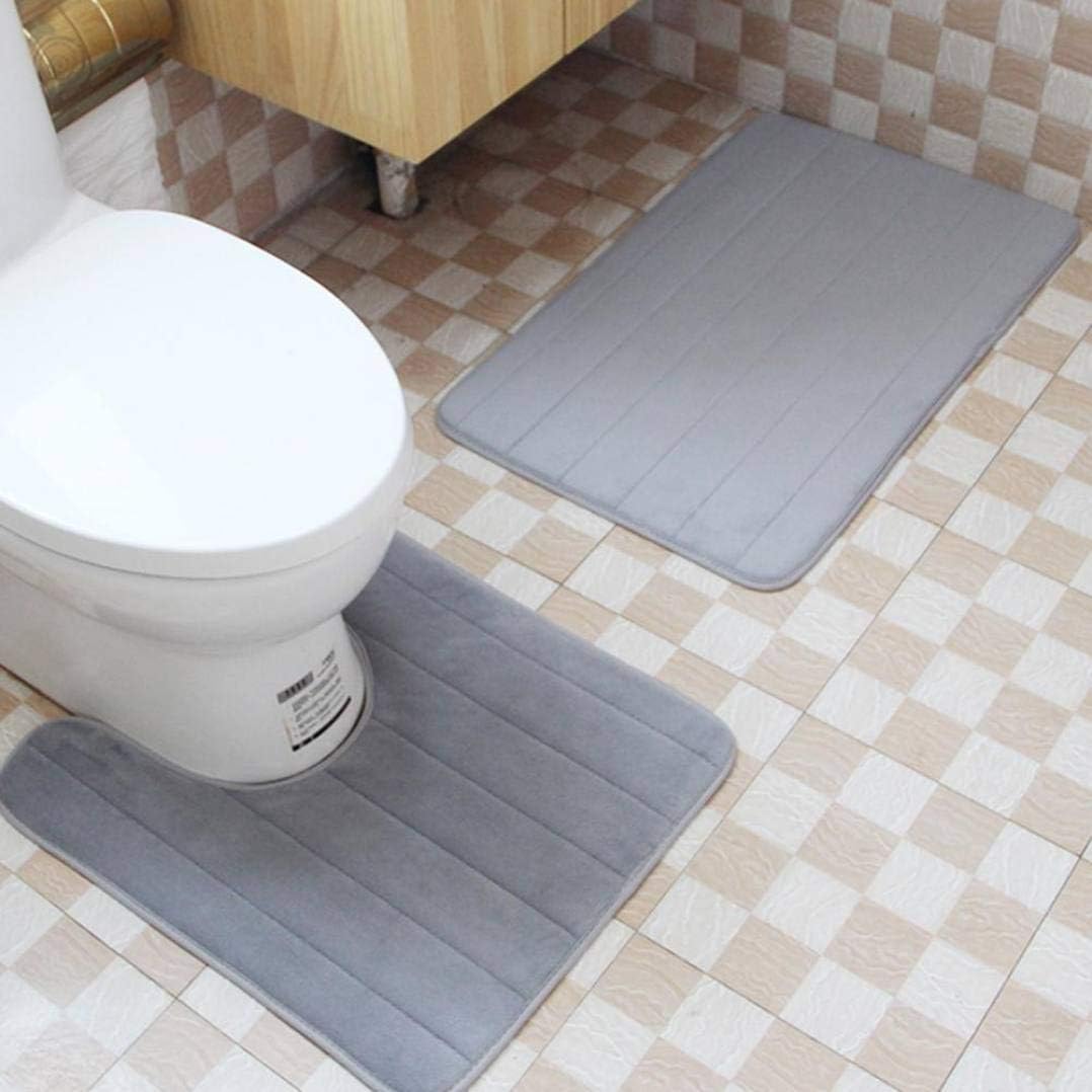 Juego de 2 Alfombrillas de baño de Espuma viscoelástica Antideslizantes