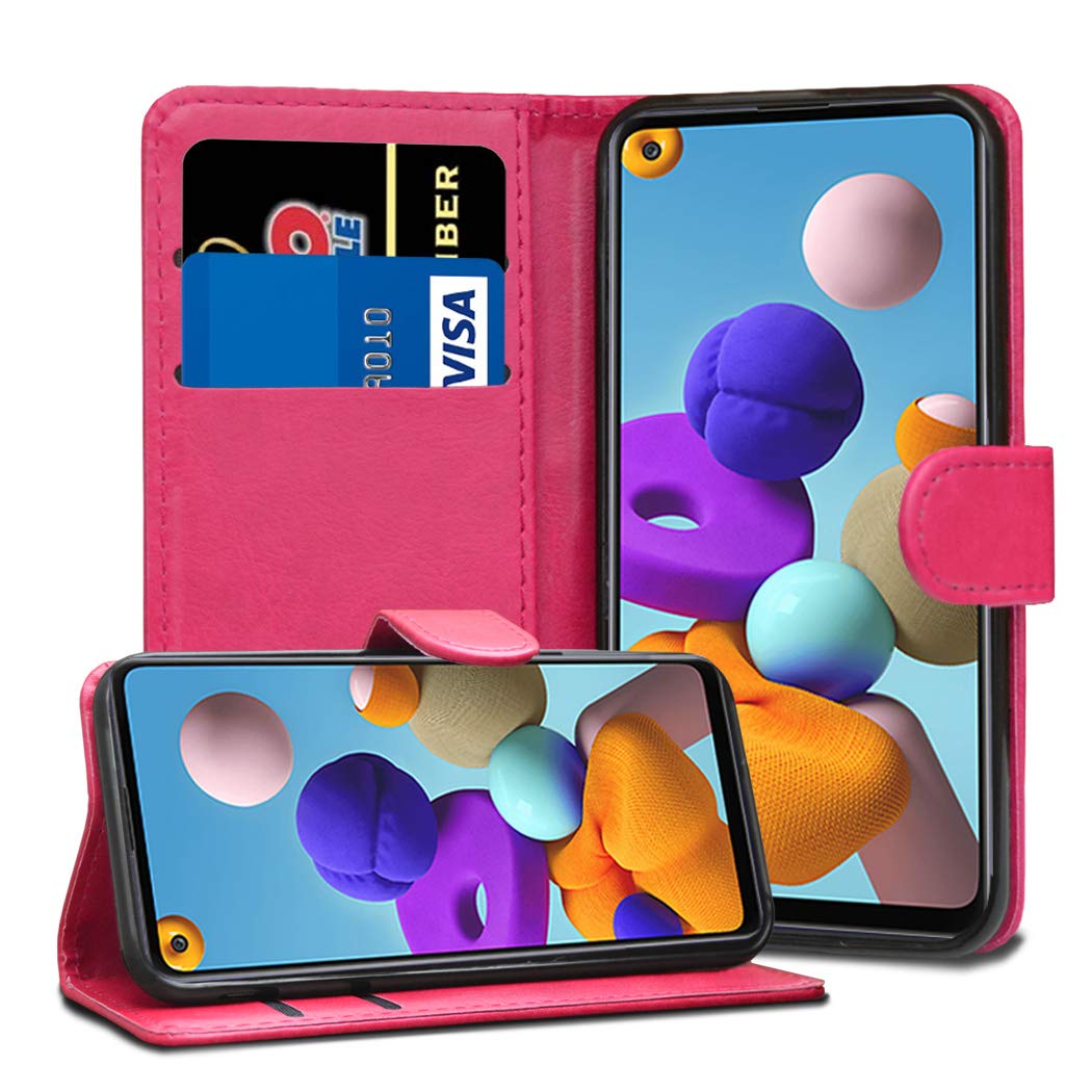 GAPlus Samsung Galaxy A21s Case - Galaxy A21s 6.5" SM-A217F/DS Premium Wallet Case Leather Flip Cover For Samsung Galaxy A21S [Card Holder] [Magnetic Closure] (Pink)
