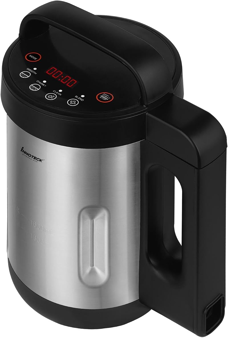 Innoteck 1.6L Soup Maker - Stainless Steel, 4 Modes, Digital Timer, 1000W