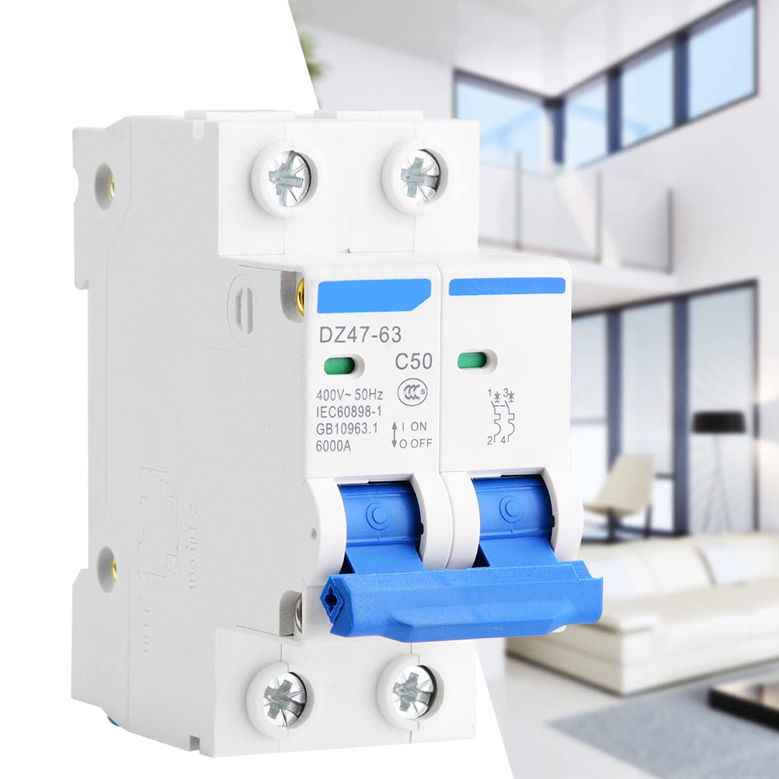 Miniature Circuit Breaker DZ47-63 2P 400V AC Miniature Circuit Breaker Leakage Air Switch 25A 40A 50A 63A(50A)