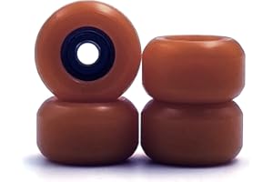SPITBOARDS Fingerboard Bearing Wheels, CNC Polyurethane, Set of 4, Finger Skate (Brown)