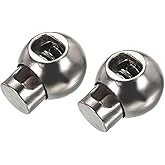 METALLIXITY Plastic Cord Lock End Toggle (0.33" x 0.24")10pcs, Single Hole Spring Stopper Cord Stops Lanyard Clips Cord Adjuster for Clothing, Shoelaces, Drawstrings, Silver Tone