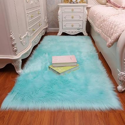 Alfombra De Piel De Oveja De Piel Sintética Alfombras De Cama De Lana