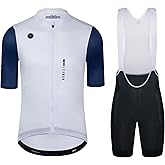 Men's Cycling Jersey Set Cycling Kit Bicycle Jersey Rear Zipper Pocket Bike Bib Shorts with Pockets Race Fit High Density Pad