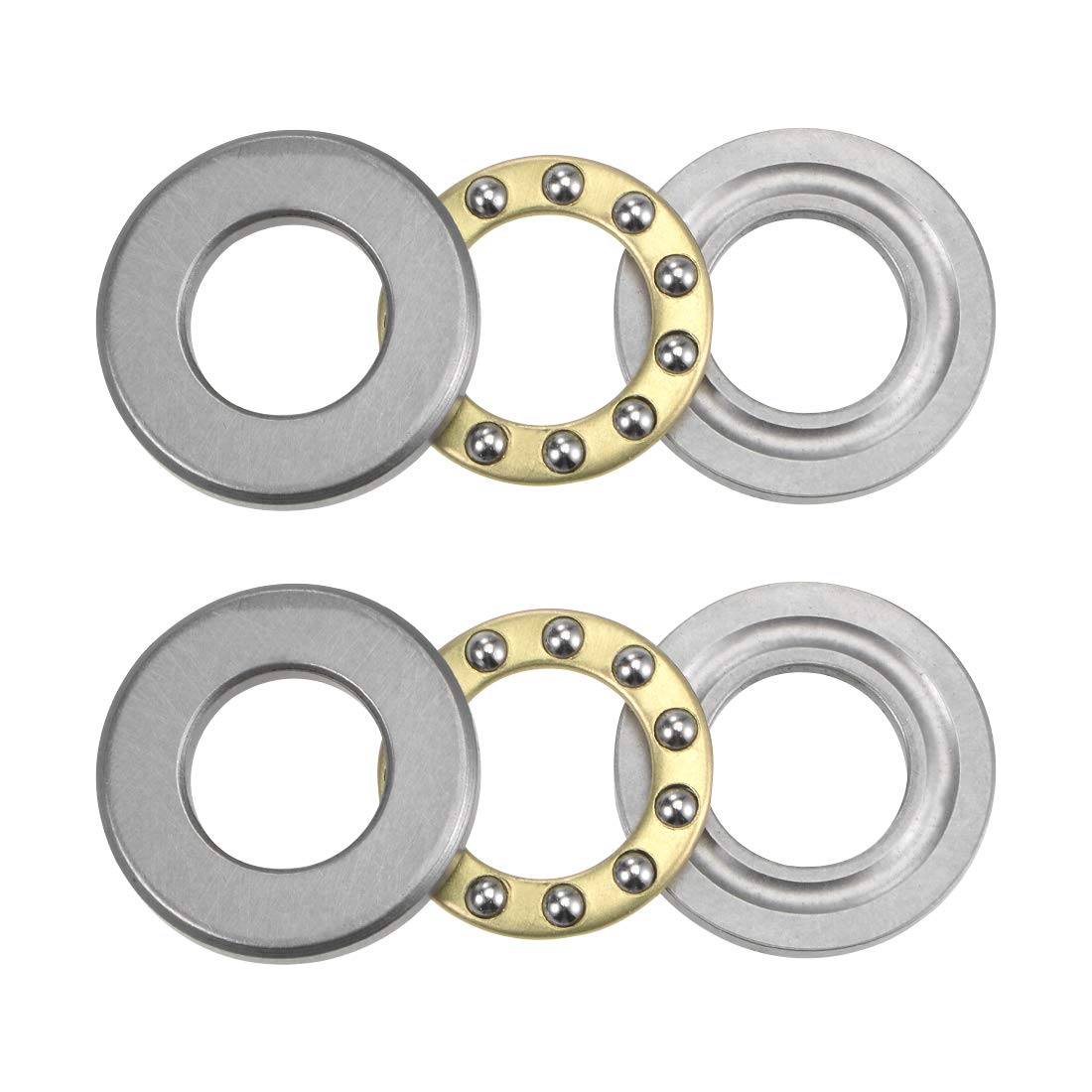 sourcing map F12-23M Thrust Ball Bearings 12mm x 23mm x 7.5mm Chrome Steel Single Direction 2pcs