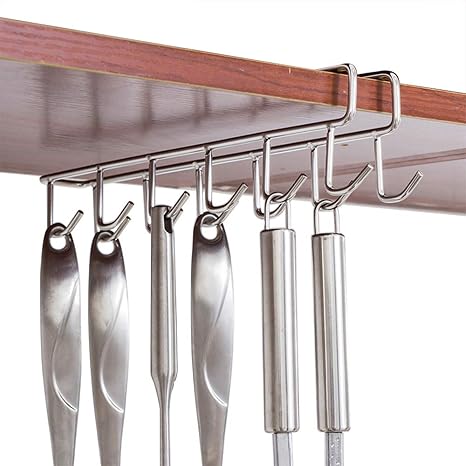 Amazon キッチンフック カップハンガー 戸棚下キッチンツールフック 12フック マグカップホルダー 吊り下げ 穴あけ不要 ネジ止め不要 ステンレス製 取付簡単 省スペース 小物収納 キッチンツールフック オンライン通販
