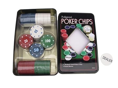 HOW (HOUSE OF WISHES) with Device Poker-Set 100 Chips -Tin Case Safe Pack