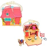 DISNEY STORE Official Princess Micro Toy Set &ndash; Beauty &amp; the Beast &ndash; Set Includes Micro Figures of Belle, Philippe, &amp; her Cottage &ndash; Portable Playset with Handle &ndash; Perfect for Fans of Disney Princesses