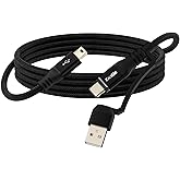 2 in 1 Mini USB Cable 4FT, USB C/A to Mini USB Cable Charging Cord for GoPro Hero 3+, PS3 Controller, MP3 Player, Dash Cam, Digital Camera, GPS Receiver, PDAs, TI-84+ CE, Snowball iCE Mic and More