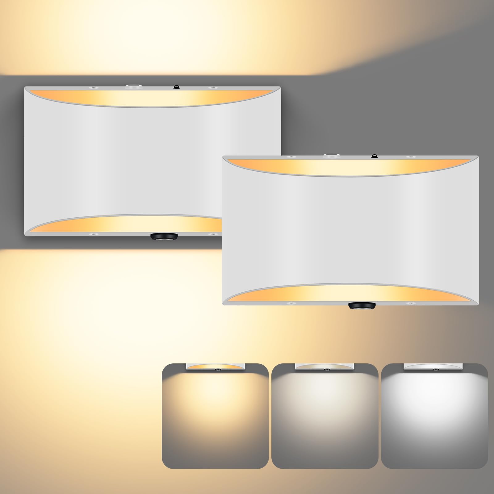 Photo 1 of Aiilsmp Wireless Wall Sconces Set of 2, 8000mAh White Battery Operated Wall Sconces Remote & Touch Control, 3 Color Temperatures, Timer Cordless Dimmable Light for Bedroom, Living Room, Hallway