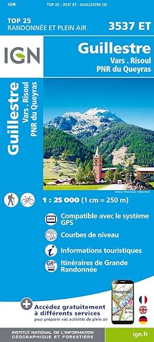 Download IGN Guillestre/Vars/Risoul/PNR du Queyras - Carte topographique PDF
