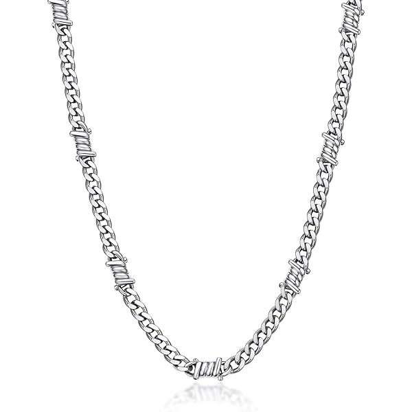 Amazon.com: Chain Necklace White Sterling Silver Curb 26 in