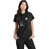 BARCO Unify Mission Scrub Top for Women – 1-Pocket Henley Neckline Top with 360 Spandex Stretch & Wrinkle Release Fabric