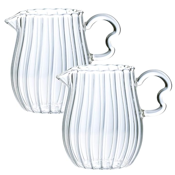 Jarra de leche de cristal transparente con mango de crema, jarra ...