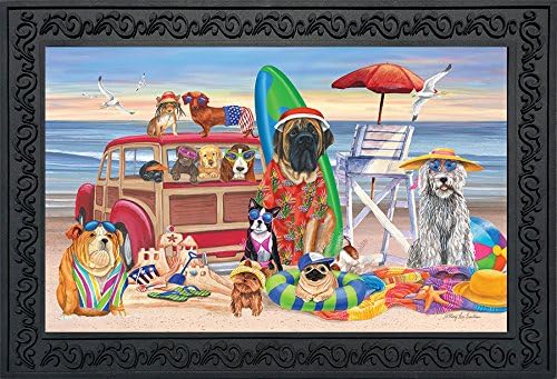 Briarwood Lane Dog Days of Summer Doormat Indoor Outdoor Beach Scene Dog Humor 18" x 30"