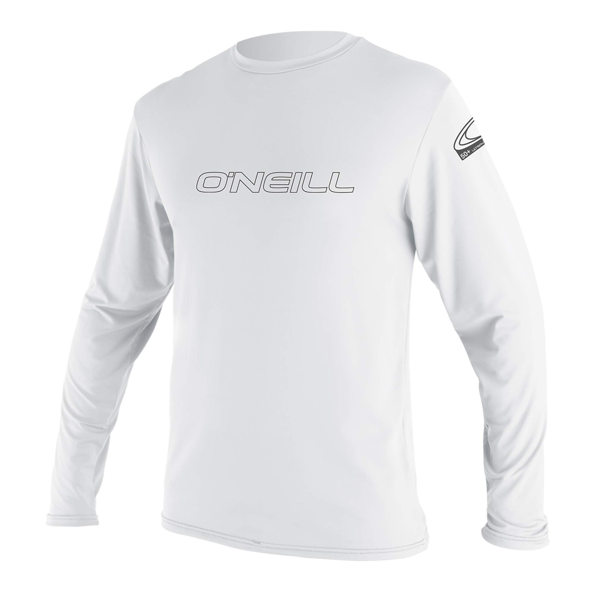 O'Neill Wetsuits Men's Basic Skins Long Sleeve Rash Vest, White, XS UK