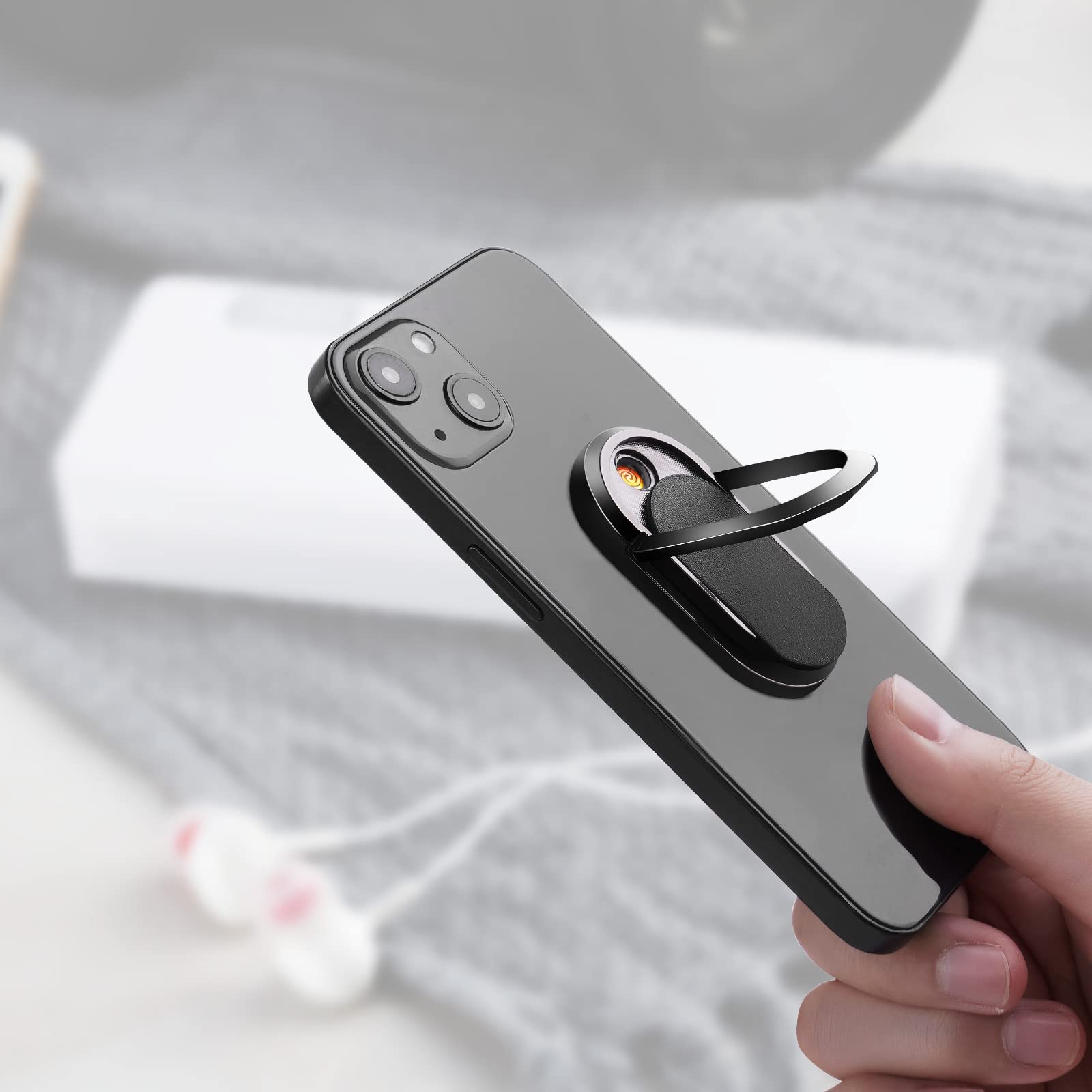 Rechargeable USB Cigarette Lighter, 90-degree Rotatable Mobile Phone Holder Lighter, Super Magnetic Force, Withstand 5kg, Washable, Suitable For Watching Videos, Listening To Music, Camping