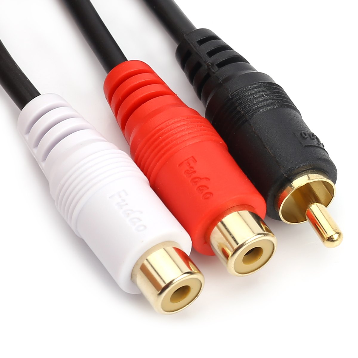 RCA (M) to 2 RCA (F) Stereo Audio Y Adapter Subwoofer Cable (24k Gold Plated) 1 Male to 2 Female Y Splitter Connectors Extension Cord (20CM/0.5FT): Industrial & Scientific
