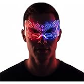 Fency LED Light Up Glasses – Flashing RGB Party Glasses for Raves, Clubs & Halloween – Cool Rave Accessories with 7 Colors & 2 Modes – Cyberpunk for Men