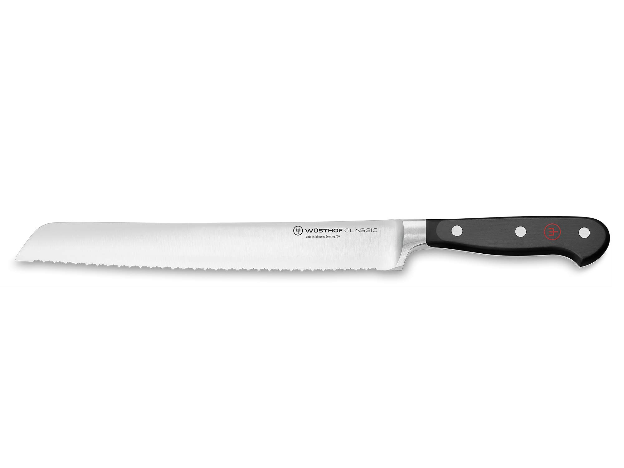 WÜSTHOF Classic Black 9" Double Serrated Bread Knife, 23 cm