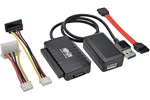 Tripp Lite USB 3.0 SuperSpeed to SATA/IDE Adapter with Built-in USB Cable 2.5in/3.5in/5.25in Hard Drives (U338-06N)