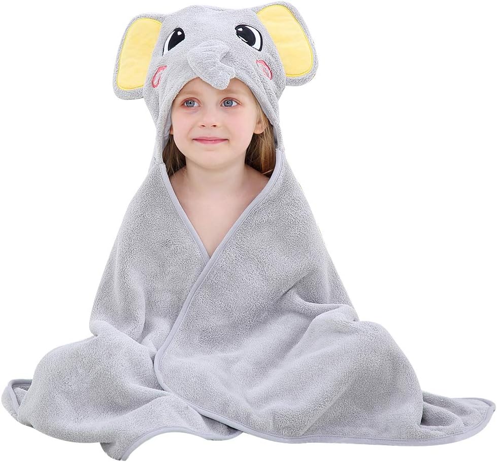 Animal Face - Toalla de baño con capucha para bebé (algodón), diseño de