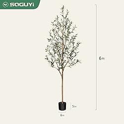 SOGUYI Artificial Olive Tree, 6FT Tall Faux Silk