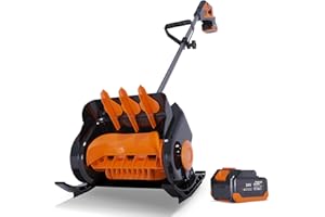 DAJIANGLX 24V 4Ah Electric Snow Blower Cordless Snow Shovel, Snowblower Battery Snow Thrower Power Shovel, Cordless Electric Snow Shovel Battery Powered Operated with Battery and Charger (1 Battery, 3 Speed)