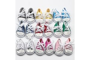 PUHIKE 9 Pairs of Doll Shoes, Canvas Doll Shoes for 18 Inch Dolls 18 in Doll Accessories Reborn Doll Accessory