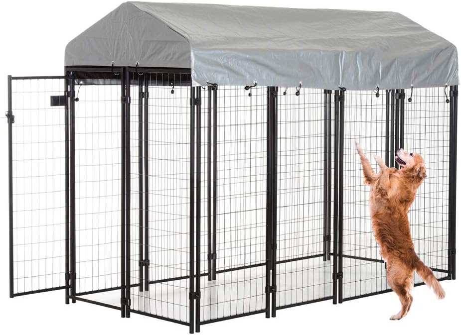XXFBag 8 Panel Pet Playpen Heavy Duty Dog Playpen with Door,Metal Tube Portable Puppy Playpen for Large Medium Small Dog,Outdoor Indoor Garden House Dog Fence Folding Exercise Pen,(Adjustable Shape)