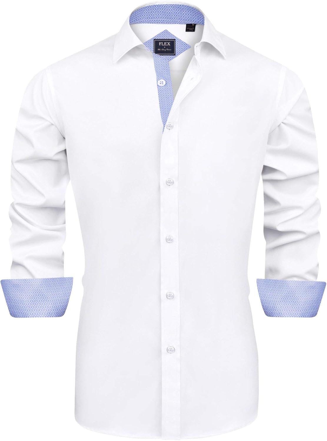 J.VER Mens Dress Shirts Long Sleeve Regular Fit Casual Button Down Shirt Elastic at  Men’s Clothing store