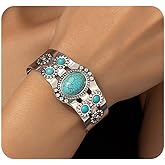 Navirix Boho Chunky Turquoise Bangle Bracelet Western Jewelry,Boho Vintage Gold Thick Wide Open Bracelet for Women,Cowboy Cowgirl Country Jewelry Accessories