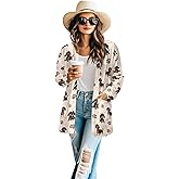 PCSJRKG Cardigan Jacket with Pockets Open Front Jacket Coat, Fashion Outerwear Long Sleeve Outerwear