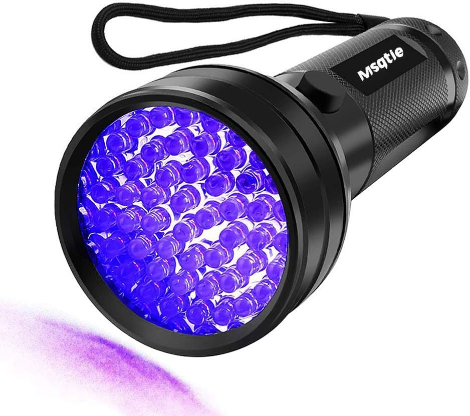 UV Flashlight Black light UV Lights, Msqtie 51 LED Ultraviolet Blacklight 395nm, Detector for Dry Pets Urine & Stains & Bed Bug