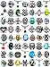 Pro Jewelry Assorted Silver Charms, Crystal Bead Charms, Glass Beads and Spacers for Snake Chain Bracelets, Pack of 20