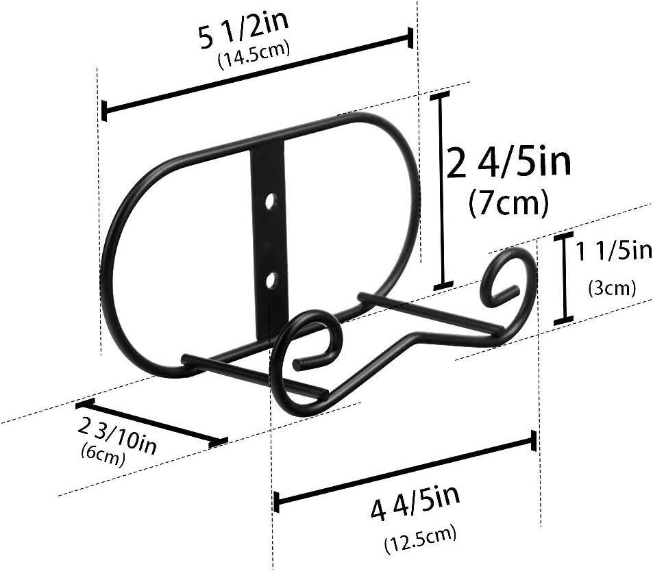 HCHLQLZ (2 piece) Black Metal wall Mount Display Easel Horizontal Plate