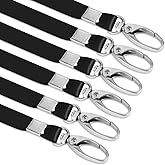 HANDIC Lanyards Bulk 50 Pack Black Lanyards for Id Badges Kids Lanyard with Clips Swivel Hook (Black)