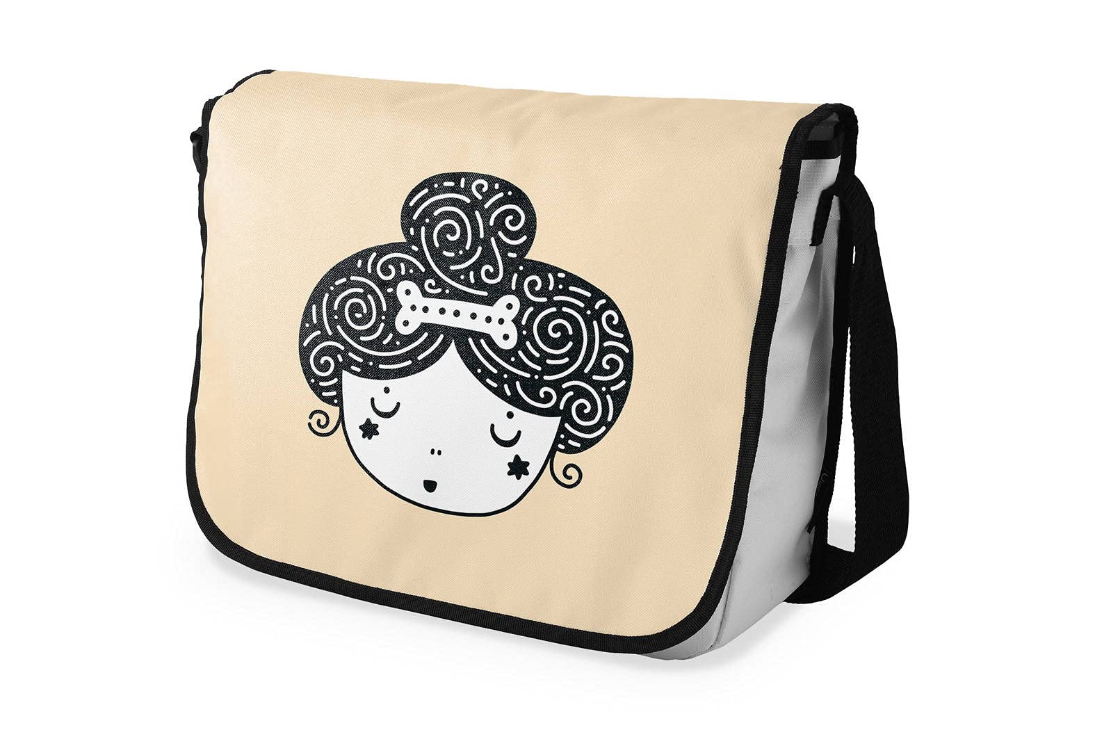 Bonamaison Digitally Printed Messenger School Bag for Students, Cross Body Bag, Courier Bag, Shoulder Bag for School, Back to School, Size: 29x36 Cm