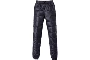Tapasimme Men's Winter Warm Loose Utility Down Pants Sassy High Waisted Nylon Compression Snow Trousers