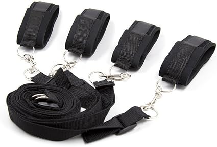 Amazon Com Bedmate Bed Bondage Restraint Adjustable Straps With Handcuffs And Ankle Cuffs Health Personal Care